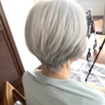 訪問美容　宮崎市　綺麗な白髪のショートスタイル